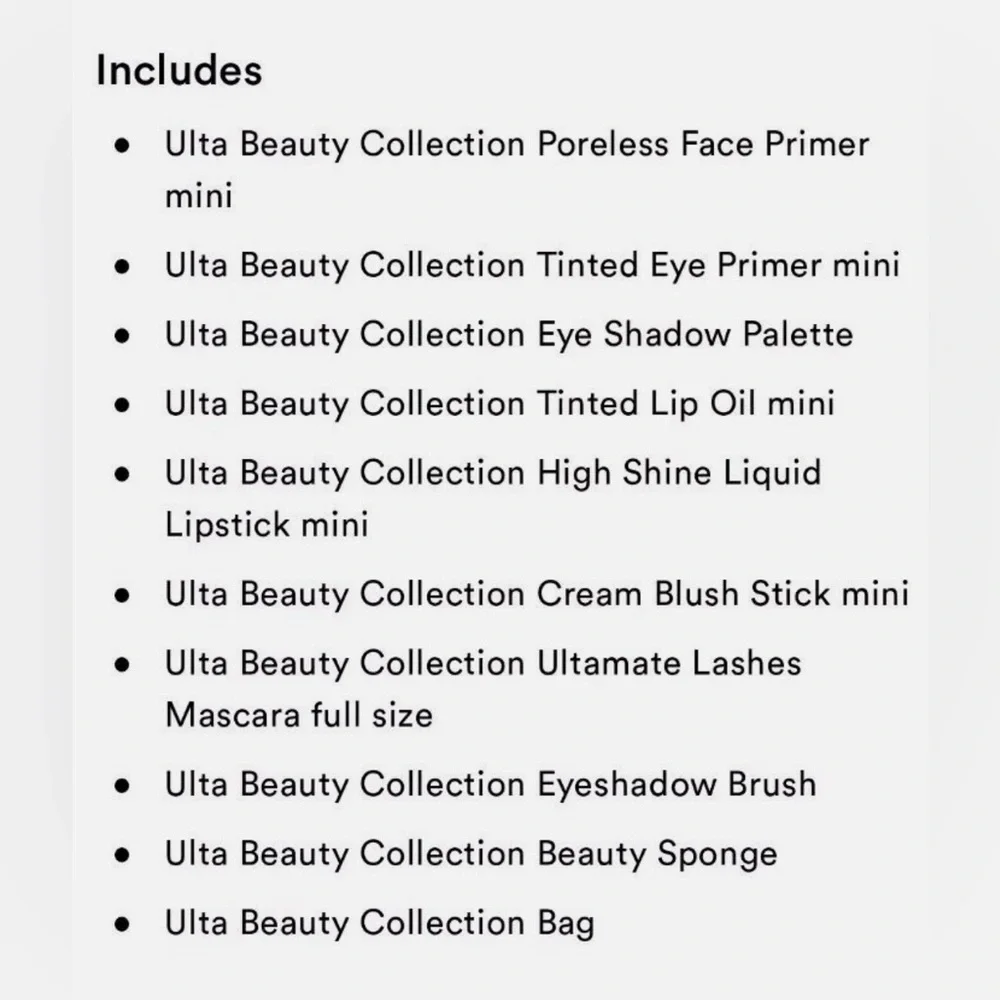 Ulta Beauty Collection 10 Pieces Makeup Gift Set w/Bag 🆕 - Picture 4 of 4